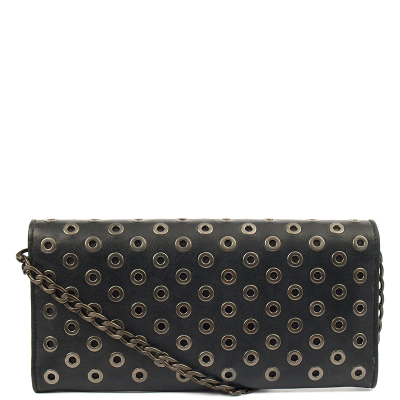 Picture of Prada Cross Body Wallet On Chain in Black, Calfskin