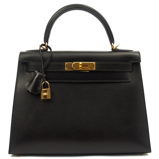 Picture of Hermes Top Handle Kelly 28 in Black, Box Calf Leather