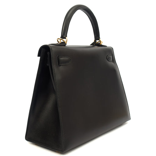 Picture of Hermes Top Handle Kelly 28 in Black, Box Calf Leather