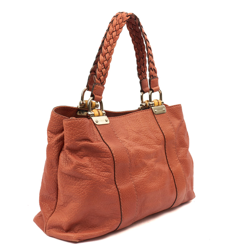 Picture of Gucci Tote Vintage Bamboo  in Orange, Leather