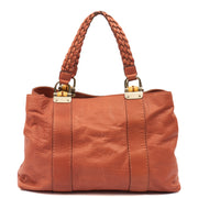 Picture of Gucci Tote Vintage Bamboo  in Orange, Leather
