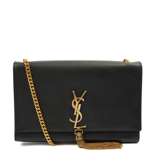 Picture of Saint Laurent Cross Body Kate Medium Tassle in Black, Calfskin Leather