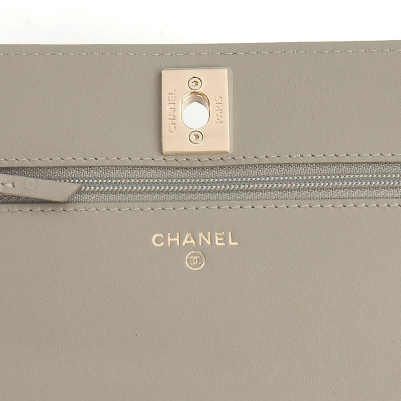 Picture of Chanel Cross Body Chanel 19 Wallet On Chain in Grey, Lambskin Leather
