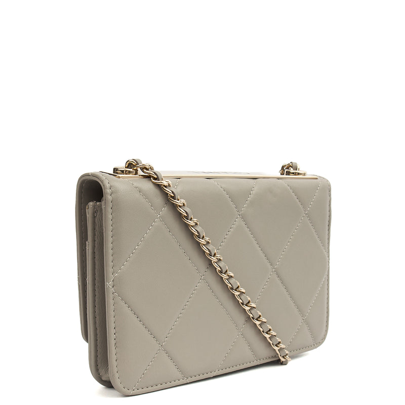 Picture of Chanel Cross Body Chanel 19 Wallet On Chain in Grey, Lambskin Leather