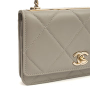 Picture of Chanel Cross Body Chanel 19 Wallet On Chain in Grey, Lambskin Leather