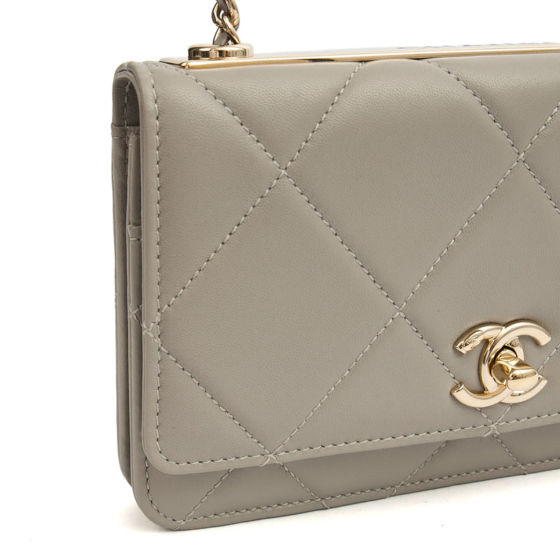 Picture of Chanel Cross Body Chanel 19 Wallet On Chain in Grey, Lambskin Leather