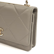 Picture of Chanel Cross Body Chanel 19 Wallet On Chain in Grey, Lambskin Leather