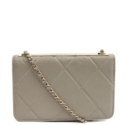 Picture of Chanel Cross Body Chanel 19 Wallet On Chain in Grey, Lambskin Leather