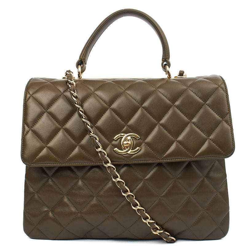 Picture of Chanel Top Handle Trendy CC in Green, Lambskin Leather