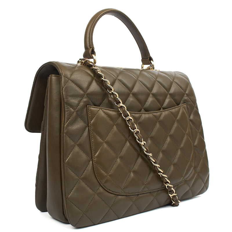 Picture of Chanel Top Handle Trendy CC in Green, Lambskin Leather