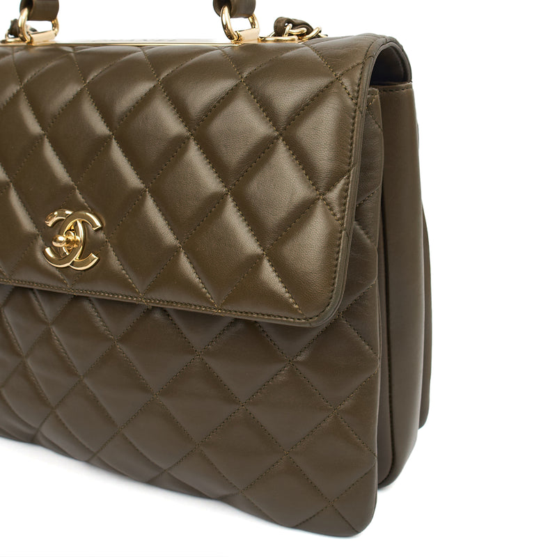 Picture of Chanel Top Handle Trendy CC in Green, Lambskin Leather