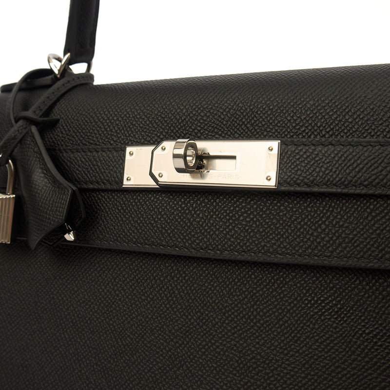 Picture of Hermes Top Handle Kelly 32 in Black, Epsom Leather