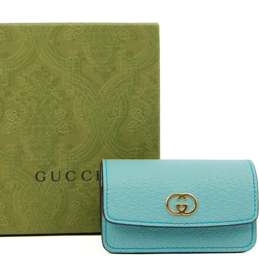 Picture of Gucci Key Ring GG Marmont Zip Pouch in Blue, Leather