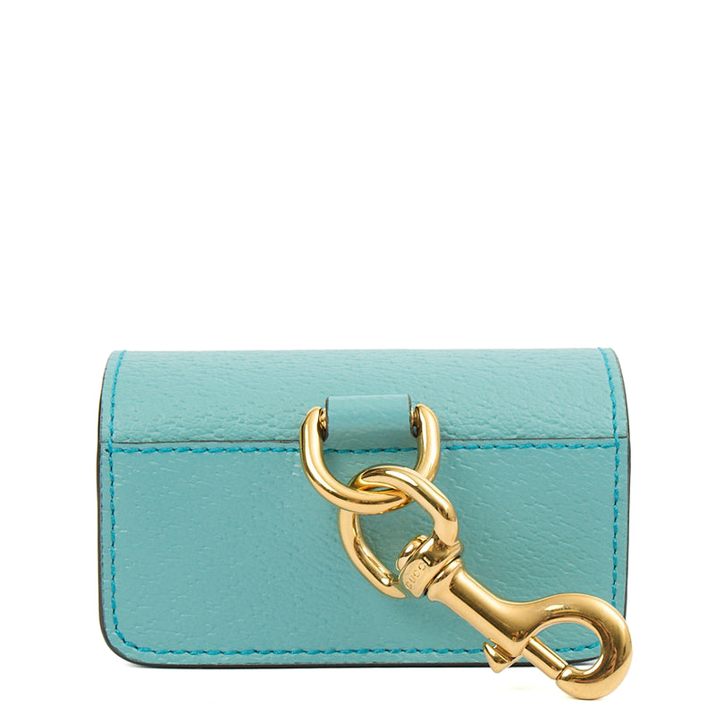 Picture of Gucci Key Ring GG Marmont Zip Pouch in Blue, Leather