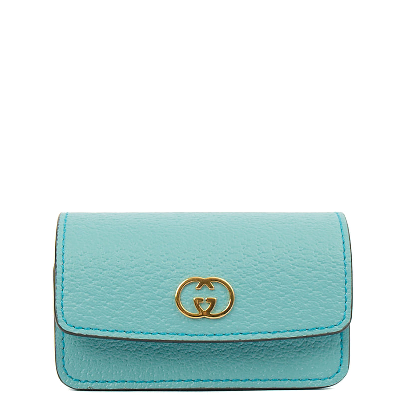 Picture of Gucci Key Ring GG Marmont Zip Pouch in Blue, Leather