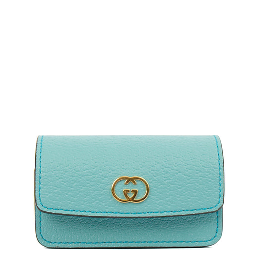 Picture of Gucci Key Ring GG Marmont Zip Pouch in Blue, Leather