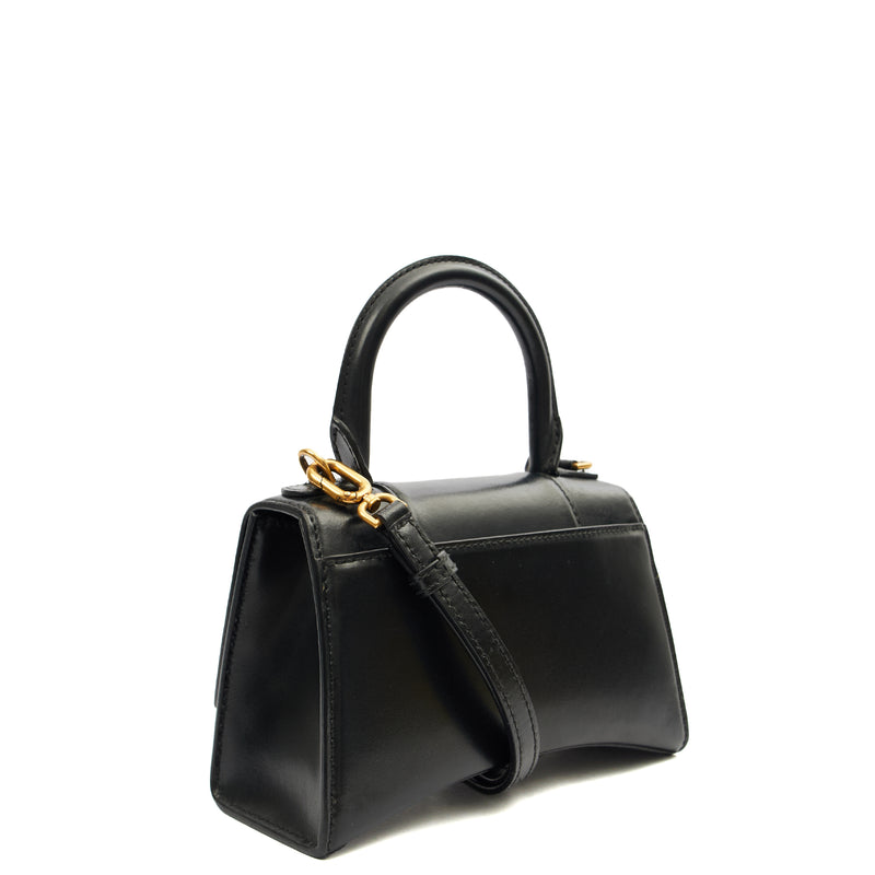 Picture of Balenciaga Top Handle Hourglass Top Handle Small in Black, Veau (Calfskin)