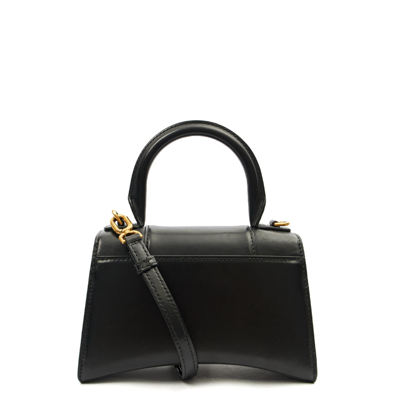 Picture of Balenciaga Top Handle Hourglass Top Handle Small in Black, Veau (Calfskin)