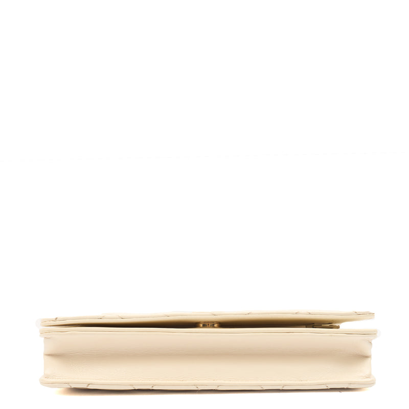 Picture of Chanel Cross Body Wallet on Chain in White, Crinkled Calfskin Leather
