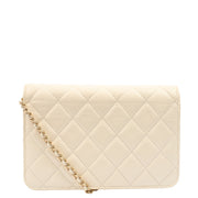 Picture of Chanel Cross Body Wallet on Chain in White, Crinkled Calfskin Leather