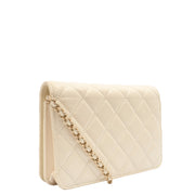 Picture of Chanel Cross Body Wallet on Chain in White, Crinkled Calfskin Leather