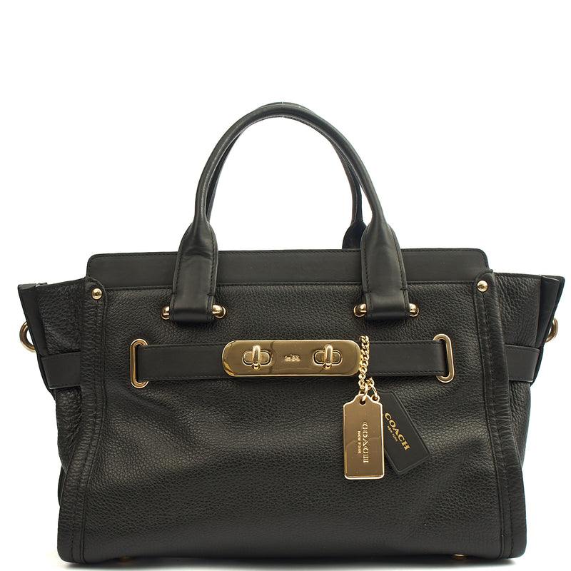 Picture of Coach Tote Swagger in Black, Leather