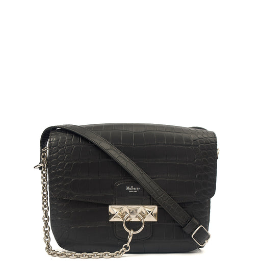 Picture of Mulberry Shoulder Bag Keeley in Black, Exotic Effect Leather