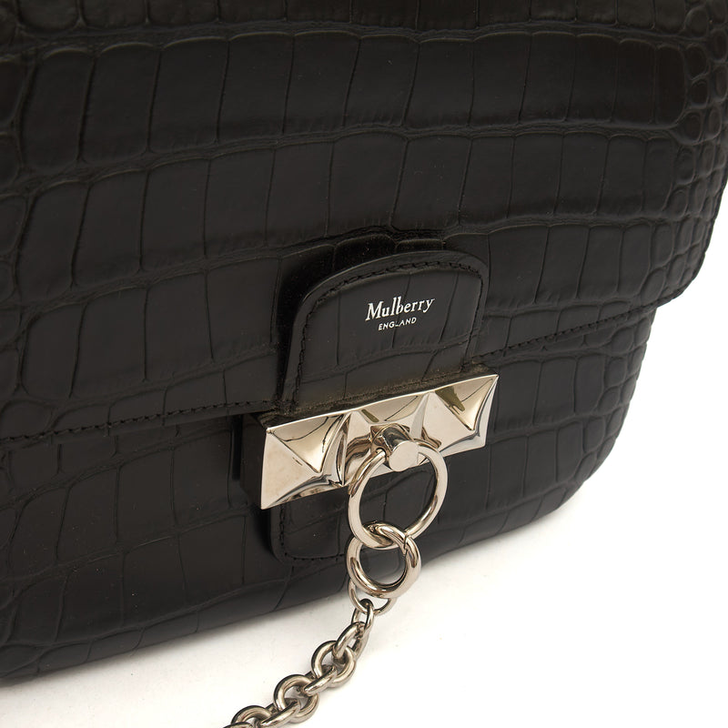 Picture of Mulberry Shoulder Bag Keeley in Black, Exotic Effect Leather
