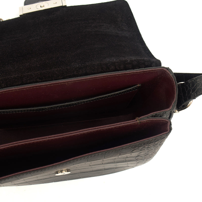 Picture of Mulberry Shoulder Bag Keeley in Black, Exotic Effect Leather