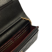 Picture of Chanel Cross Body Wallet on Chain in Black, Caviar Leather