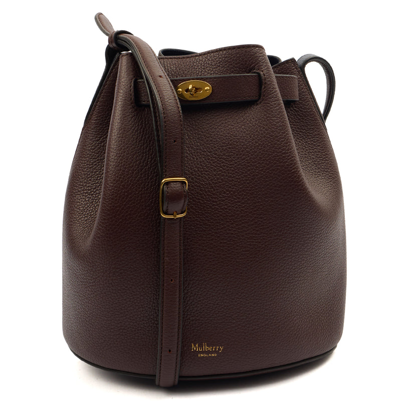 Picture of Mulberry Bucket Bag Abbey Small in Oxblood, Leather