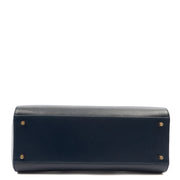 Picture of Aspinal of London Tote Brook Street  in Navy, Leather
