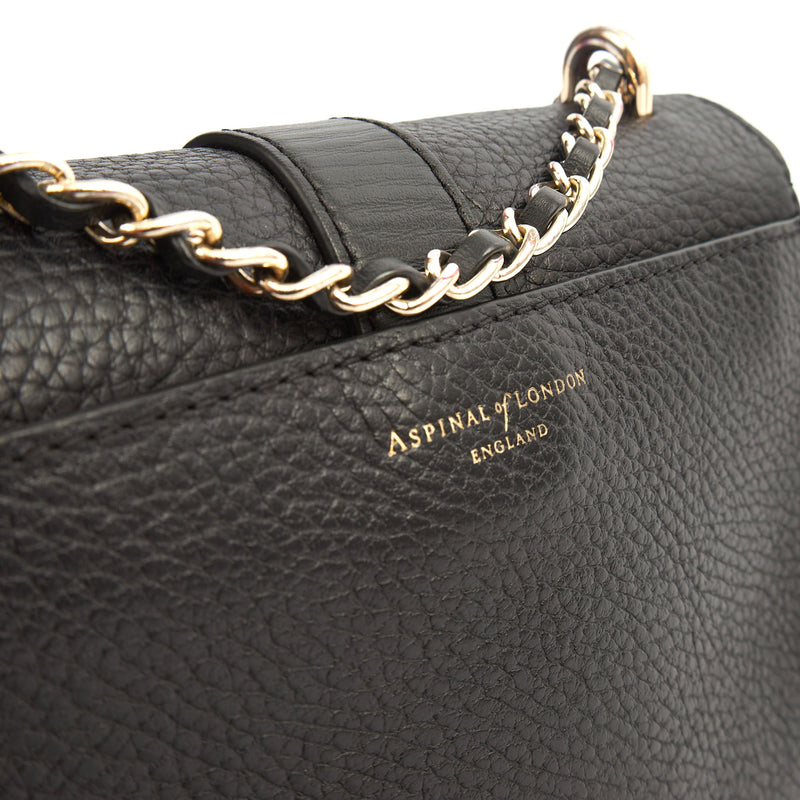 Picture of Aspinal of London Cross Body Lottie in Black, Leather