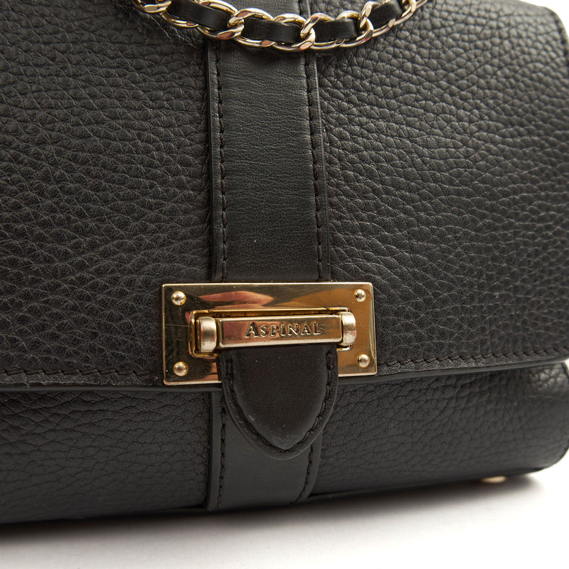 Picture of Aspinal of London Cross Body Lottie in Black, Leather
