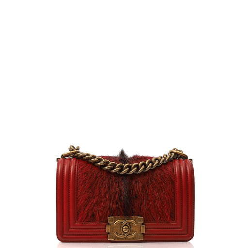 Picture of Chanel Shoulder Bag Boy - Small in Red, Calfskin Leather