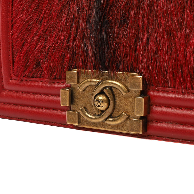 Picture of Chanel Shoulder Bag Boy - Small in Red, Calfskin Leather
