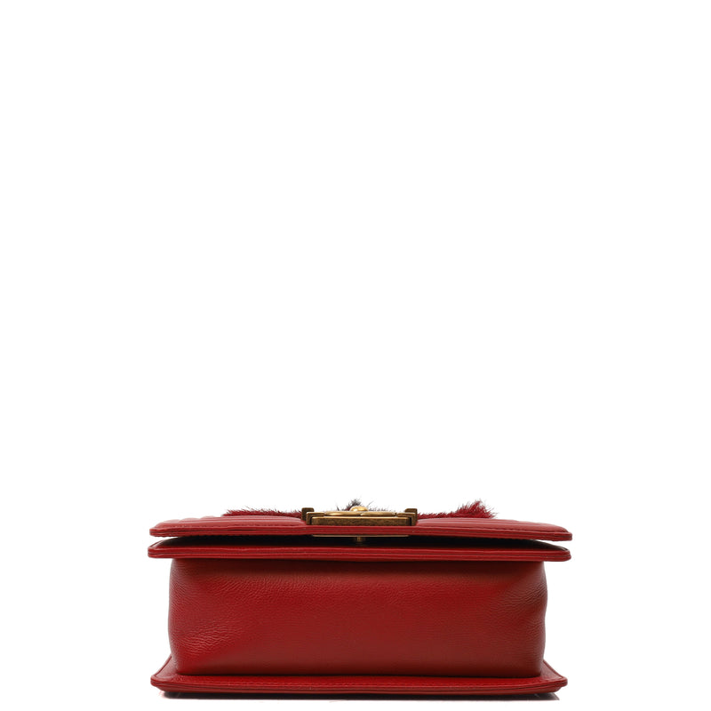 Picture of Chanel Shoulder Bag Boy - Small in Red, Calfskin Leather