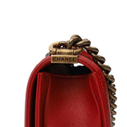 Picture of Chanel Shoulder Bag Boy - Small in Red, Calfskin Leather