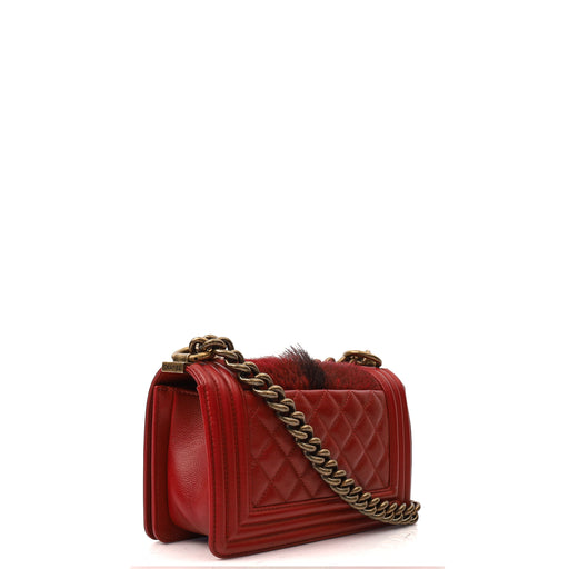 Picture of Chanel Shoulder Bag Boy - Small in Red, Calfskin Leather
