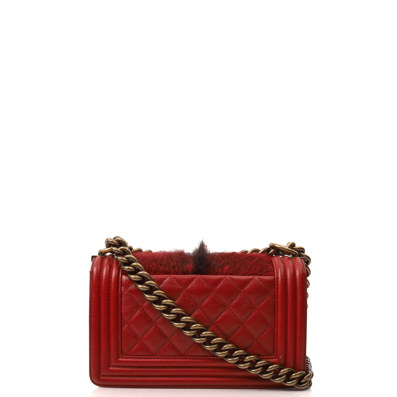 Picture of Chanel Shoulder Bag Boy - Small in Red, Calfskin Leather