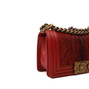 Picture of Chanel Shoulder Bag Boy - Small in Red, Calfskin Leather