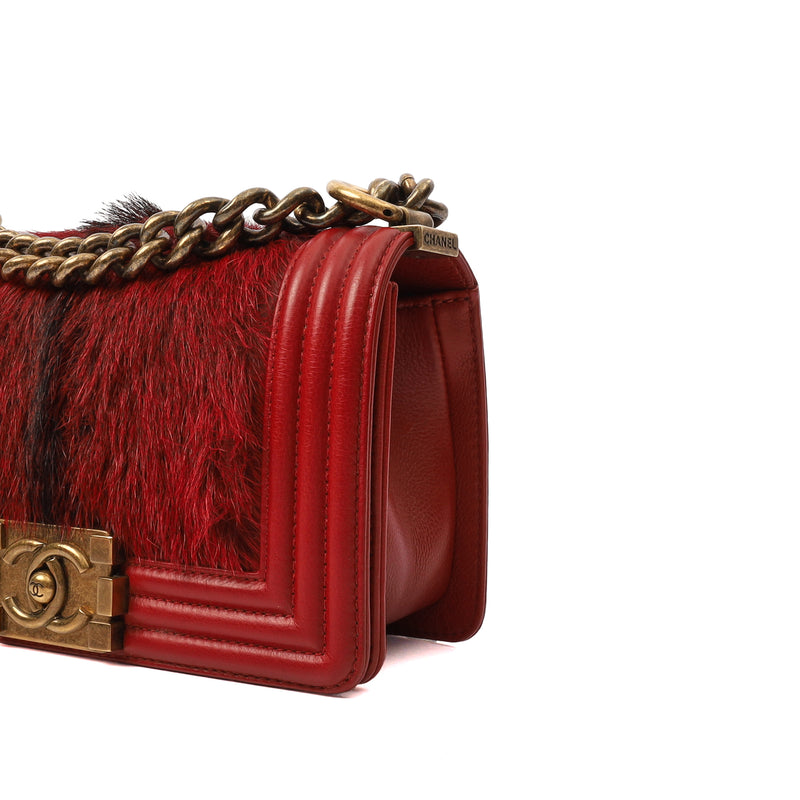 Picture of Chanel Shoulder Bag Boy - Small in Red, Calfskin Leather