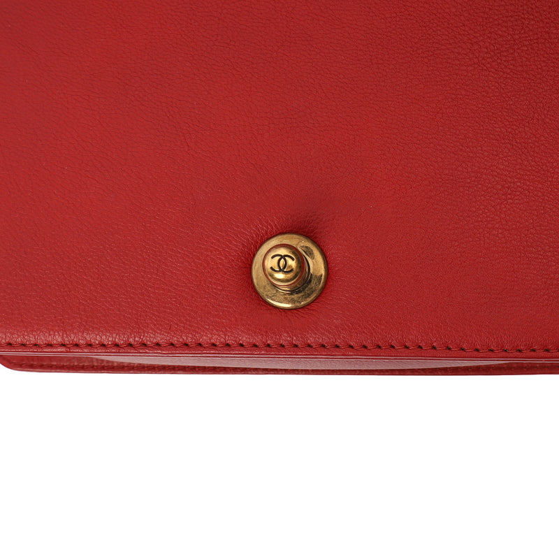 Picture of Chanel Shoulder Bag Boy - Small in Red, Calfskin Leather