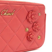 Picture of Chanel Cross Body Camellia - Wallet On Chain in Pink, Calfskin Leather
