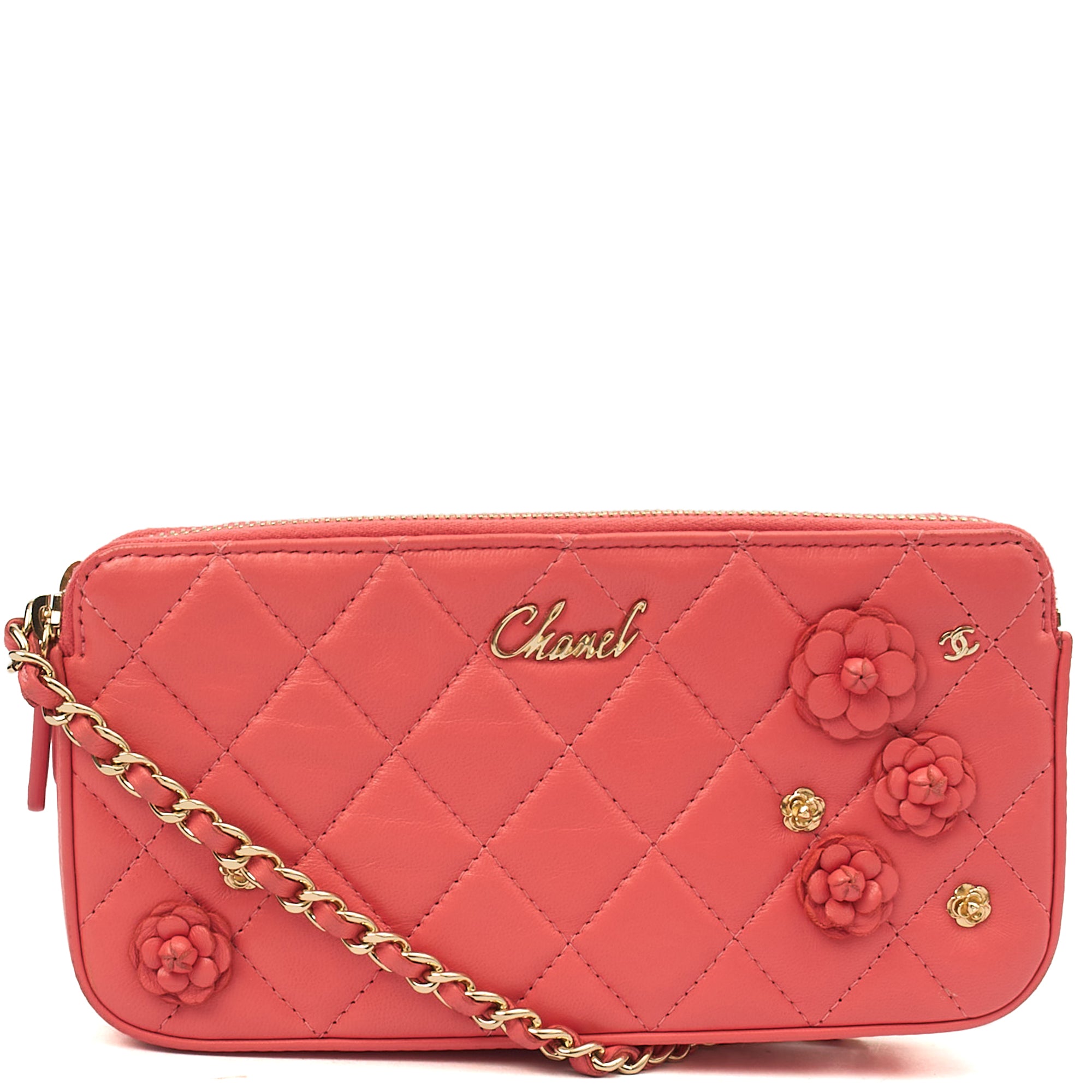 Chanel Cross Body Camellia - Wallet On Chain in Pink, Calfskin