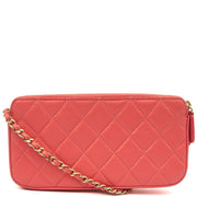 Picture of Chanel Cross Body Camellia - Wallet On Chain in Pink, Calfskin Leather