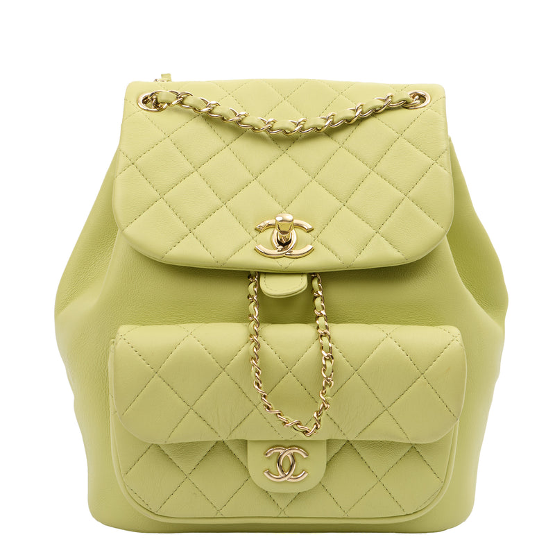 Picture of Chanel Backpack Backpack in Green, Lambskin Leather