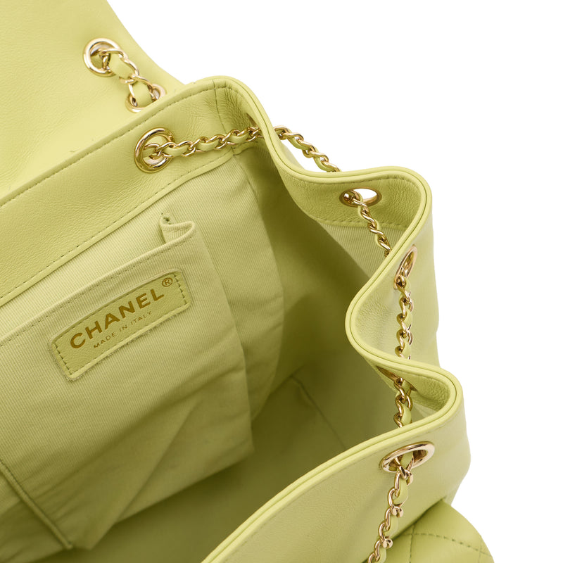 Picture of Chanel Backpack Backpack in Green, Lambskin Leather