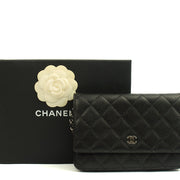 Picture of Chanel Cross Body Wallet on Chain in Black, Caviar Leather