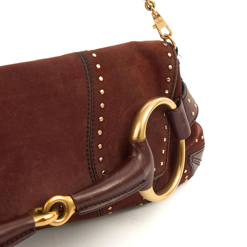 Picture of Gucci Shoulder Bag 1955 Horsebit Shoulder Bag in Brown, Suede